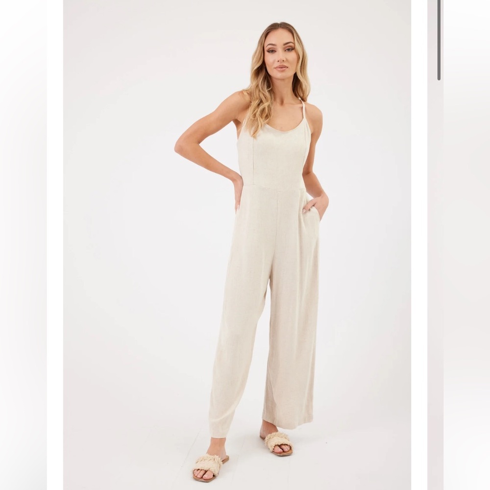 Kylie Paige Leilani Khaki Jumpsuit Size XLarge